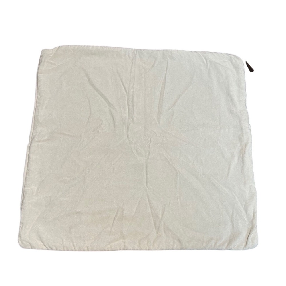 Pottery Barn Ivory White 100% Cotton Square Pillow Cover 20x20 Zipper Closure